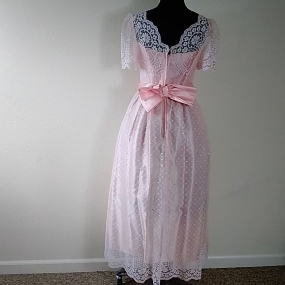 VTG ILGWU JCPENNEY WOMEN FORMAL LACE DRESS SIZE 11-12 MADE IN USA - Picture 4 of 10